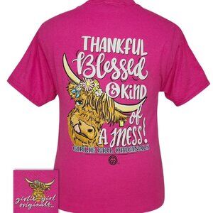 Girlie Girl Originals Thankful Blessed Kind of a Mess Graphic Tee | NWT